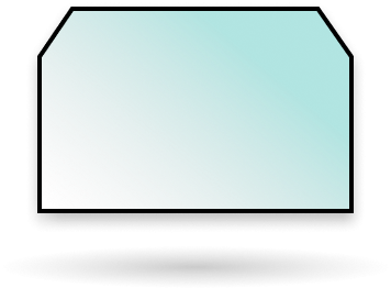 Vitre 2-4 pans coupés